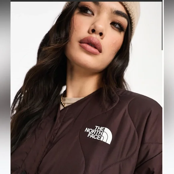 The North Face Ampato Quilted liner longline jacket in Coal brown New with Tags! - Picture 3 of 12